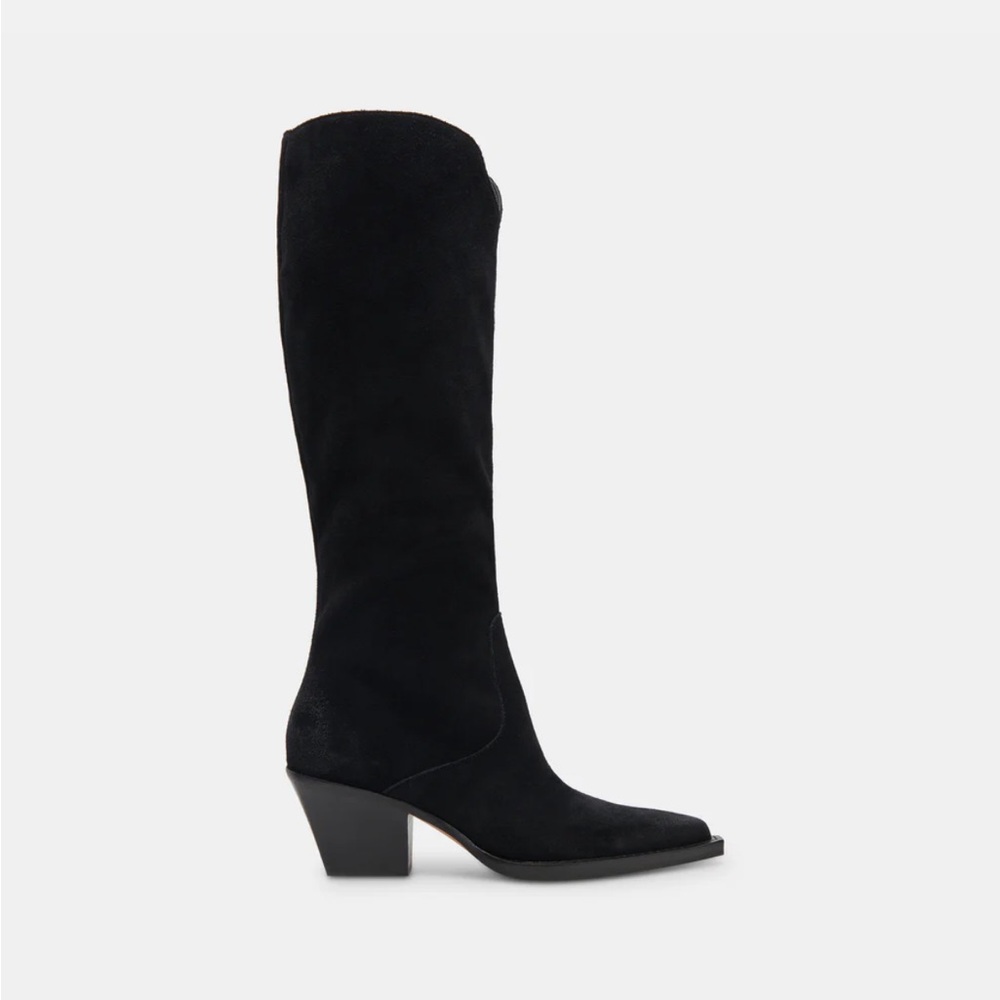 Dolce Vita Black Suede Boots RAJ size 7.5 wide calf